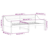 Dormeuse senza Materasso Bianca 90x200 cm Legno Massello Pino