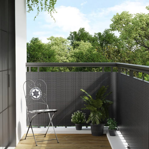 Paravento da Balcone Antracite 400x80 cm in Polyrattan