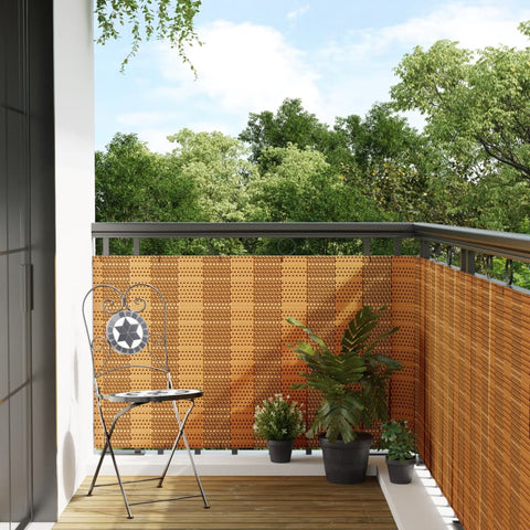 Paravento da Balcone Marrone Chiaro 400x80 cm in Polyrattan
