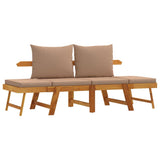 Panca da Giardino con Cuscini 2-in-1 in Legno di Acacia