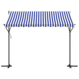 Tenda da Sole Blu e Bianca 300x300 cm in Tessuto e Acciaio