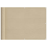 Paravento da Balcone Beige 75x1000 cm 100% Poliestere Oxford