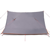 Tenda da Campeggio 2 Persone Grigio e Arancione Impermeabile