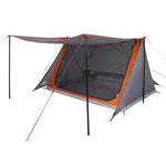 Tenda da Campeggio 2 Persone Grigio e Arancione Impermeabile