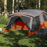 Tenda da Campeggio con Portico 4 Persone Arancione Impermeabile