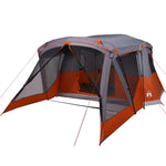 Tenda da Campeggio con Portico 4 Persone Arancione Impermeabile