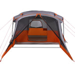 Tenda da Campeggio con Portico 4 Persone Arancione Impermeabile