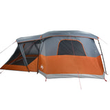 Tenda da Campeggio con Portico 4 Persone Arancione Impermeabile