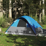 Tenda da Campeggio a Cupola per 4 Persone Blu Impermeabile