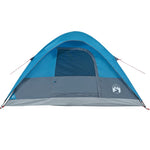 Tenda da Campeggio a Cupola per 4 Persone Blu Impermeabile