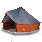 Tenda Familiare Tipi 6 Persone Grigia e Arancione Impermeabile