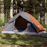 Tenda da Campeggio a Cupola 2 Persone Grigio e Arancione