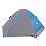 Tenda da Campeggio a Cupola per 4 Persone Blu Impermeabile