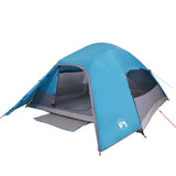 Tenda da Campeggio a Cupola per 4 Persone Blu Impermeabile