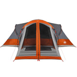 Tenda Familiare Tipi 8 Persone Grigia e Arancione Impermeabile