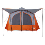 Tenda Campeggio Cabina 5 Persone Grigio Arancione Impermeabile