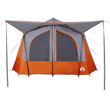 Tenda Campeggio Cabina 5 Persone Grigio Arancione Impermeabile