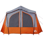 Tenda Campeggio Cabina 5 Persone Grigio Arancione Impermeabile