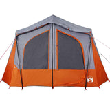 Tenda Campeggio Cabina 5 Persone Grigio Arancione Impermeabile