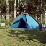 Tenda da Campeggio a Cupola per 4 Persone Blu Impermeabile