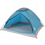 Tenda da Campeggio a Cupola per 4 Persone Blu Impermeabile