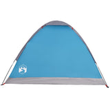 Tenda da Campeggio a Cupola per 4 Persone Blu Impermeabile