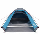 Tenda da Campeggio a Cupola per 4 Persone Blu Impermeabile