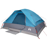 Tenda da Campeggio a Cupola per 4 Persone Blu Impermeabile