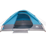 Tenda da Campeggio a Cupola per 4 Persone Blu Impermeabile