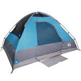 Tenda da Campeggio a Cupola per 4 Persone Blu Impermeabile