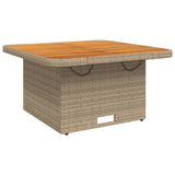 Tavolo da Giardino Beige 80x80x71cm Polyrattan e Legno Acacia
