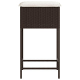 Sgabelli da Bar con Cuscini 2 pz Marroni in Polyrattan