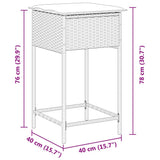 Sgabelli da Bar con Cuscini 2 pz Marroni in Polyrattan