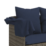 Lettino Prendisole con Baldacchino e Cuscini Grigio Polyrattan