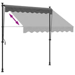 Tenda da Sole Retrattile Antracite 200x150 cm Tessuto e Acciaio