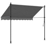 Tenda da Sole Retrattile Antracite 250x150 cm Tessuto e Acciaio