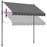 Tenda da Sole Retrattile Antracite 250x150 cm Tessuto e Acciaio