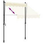 Tenda da Sole Retrattile Crema 150x150 cm in Tessuto e Acciaio