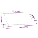 Tenda da Sole Retrattile Antracite 350x150 cm Tessuto e Acciaio