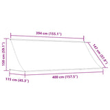 Tenda da Sole Retrattile Antracite 400x150 cm Tessuto e Acciaio