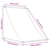 Tenda da Sole Retrattile Crema 100x150 cm in Tessuto e Acciaio