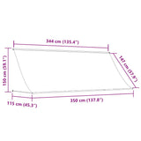 Tenda da Sole Retrattile Crema 350x150 cm in Tessuto e Acciaio