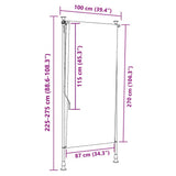 Tenda a Rullo Esterno Blu e Bianca 100x270cm Tessuto e Acciaio