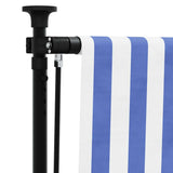 Tenda a Rullo Esterno Blu e Bianca 200x270cm Tessuto e Acciaio