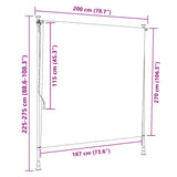 Tenda a Rullo Esterno Blu e Bianca 200x270cm Tessuto e Acciaio