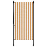 Tenda a Rullo Esterno Arancio Bianca 100x270cm Tessuto Acciaio