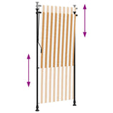 Tenda a Rullo Esterno Arancio Bianca 100x270cm Tessuto Acciaio