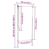 Tenda a Rullo Esterno Arancio Bianca 100x270cm Tessuto Acciaio