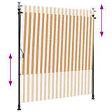 Tenda a Rullo Esterno Arancio Bianca 200x270cm Tessuto Acciaio
