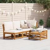 Set Salotto da Giardino 5 pz con Cuscini Legno Massello Acacia